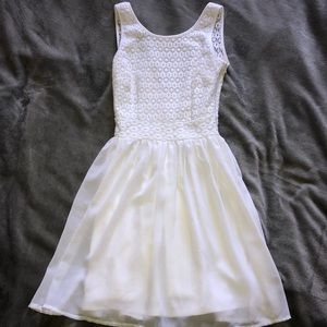 Summer white low back dress
